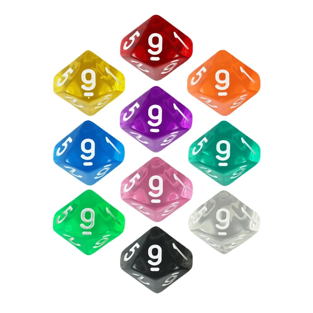 Gioco da tavolo D10 Dadi 10 pezzi Dadi poliedrici digitali 0-9 per giochi di ruolo da tavolo DND COC