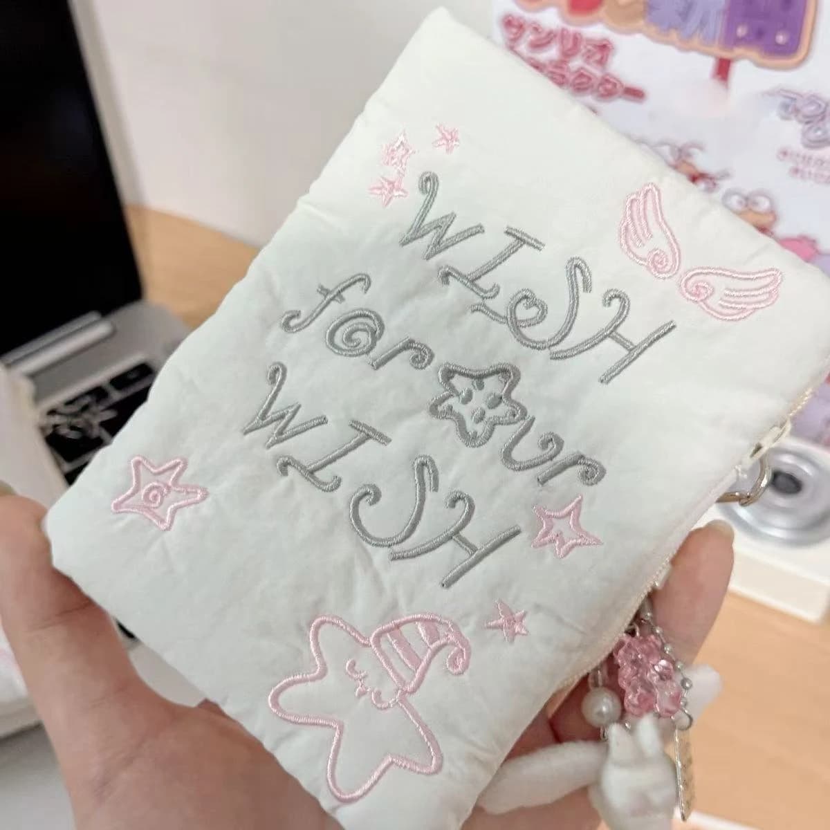 Korean Style Star Embroidery Passport Multi-Function Card Holder Ins Travel Portable Document Organizer Passport Wallet Ins Gift