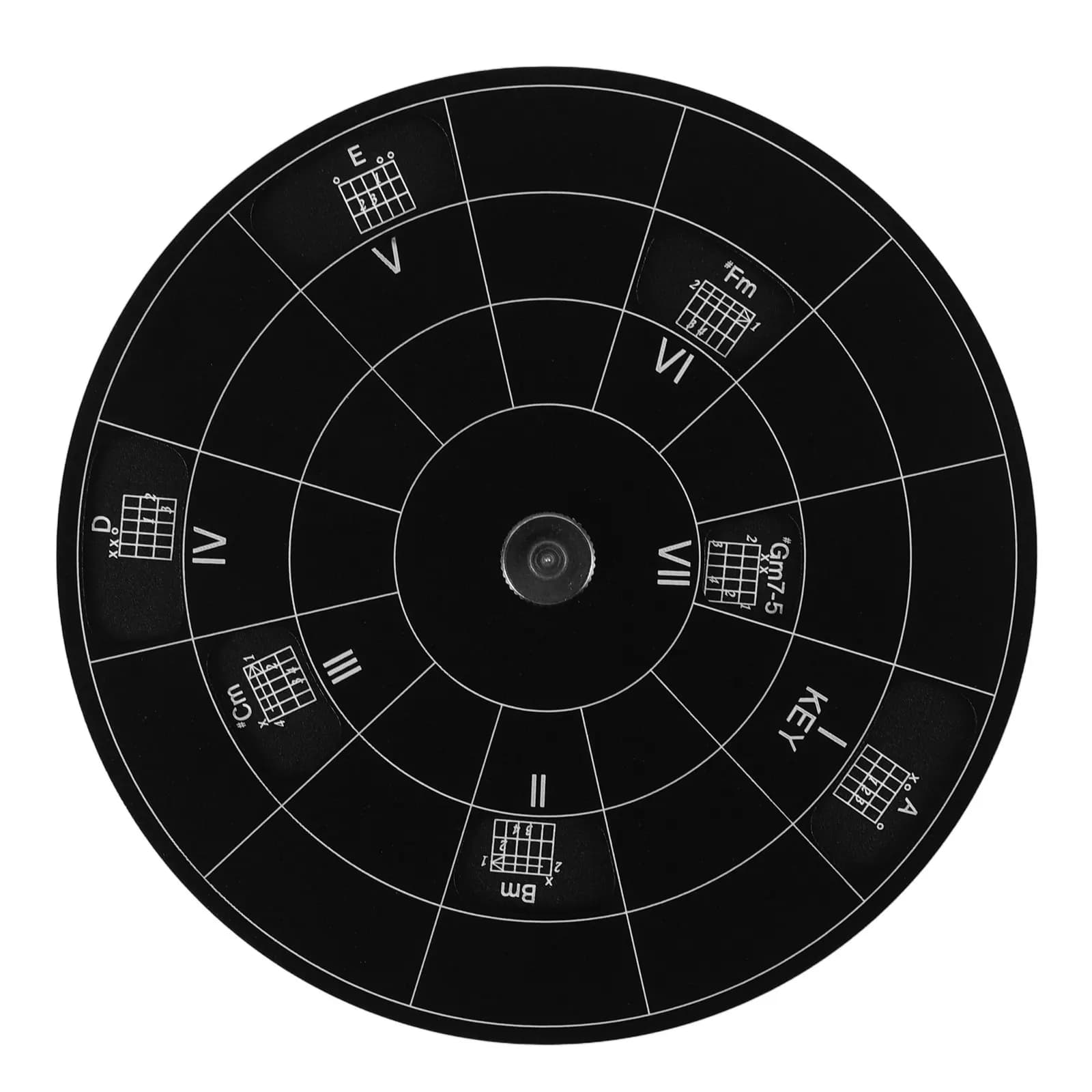 Ruota di Accordi in Lega di Alluminio per Chitarra, Ukulele, Pianoforte - Strumento per l'Apprendimento della Teoria Musicale, Cerchio di Quinte, Ausilio per la Pratica del Musicista