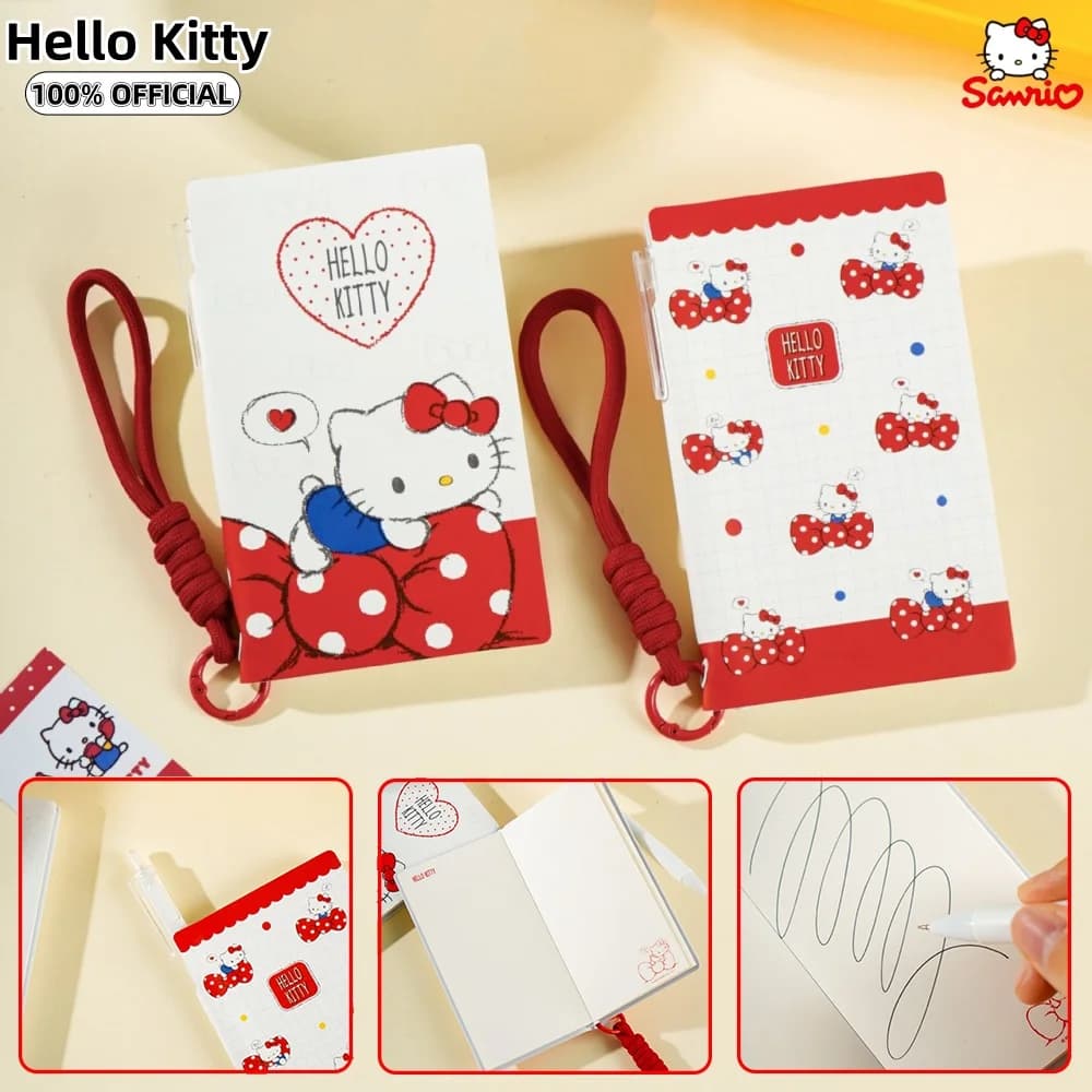 Genuine Sanrio Hello Kitty Planners Cartoon Kt Cat Portable Pocket Notebook With Lanyard For Study Office Daily Log Holiday Gift