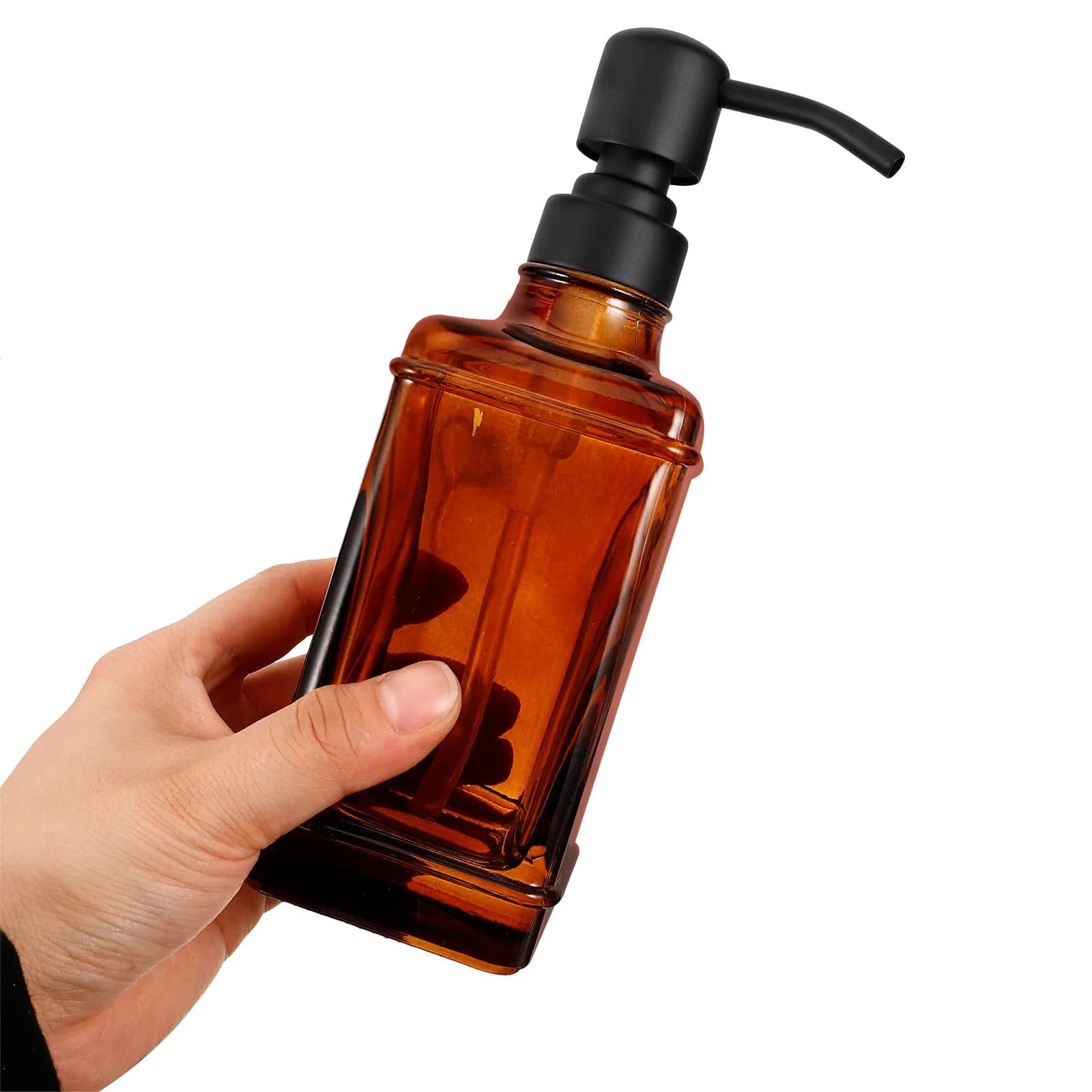 Flacone Vuoto con Pompa a Pressione, Dispenser in Vetro per Lozioni, Contenitore per Shampoo e Sapone Liquido da Bagno, Ricaricabile per Gel Doccia