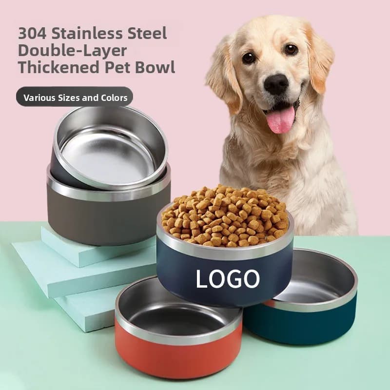 Ciotola per Cani di Grandi Dimensioni in Acciaio Inossidabile, Antiribaltamento, Contenitore per Cibo, Ciotole per Cani Golden Retriever, Accessori per Animali