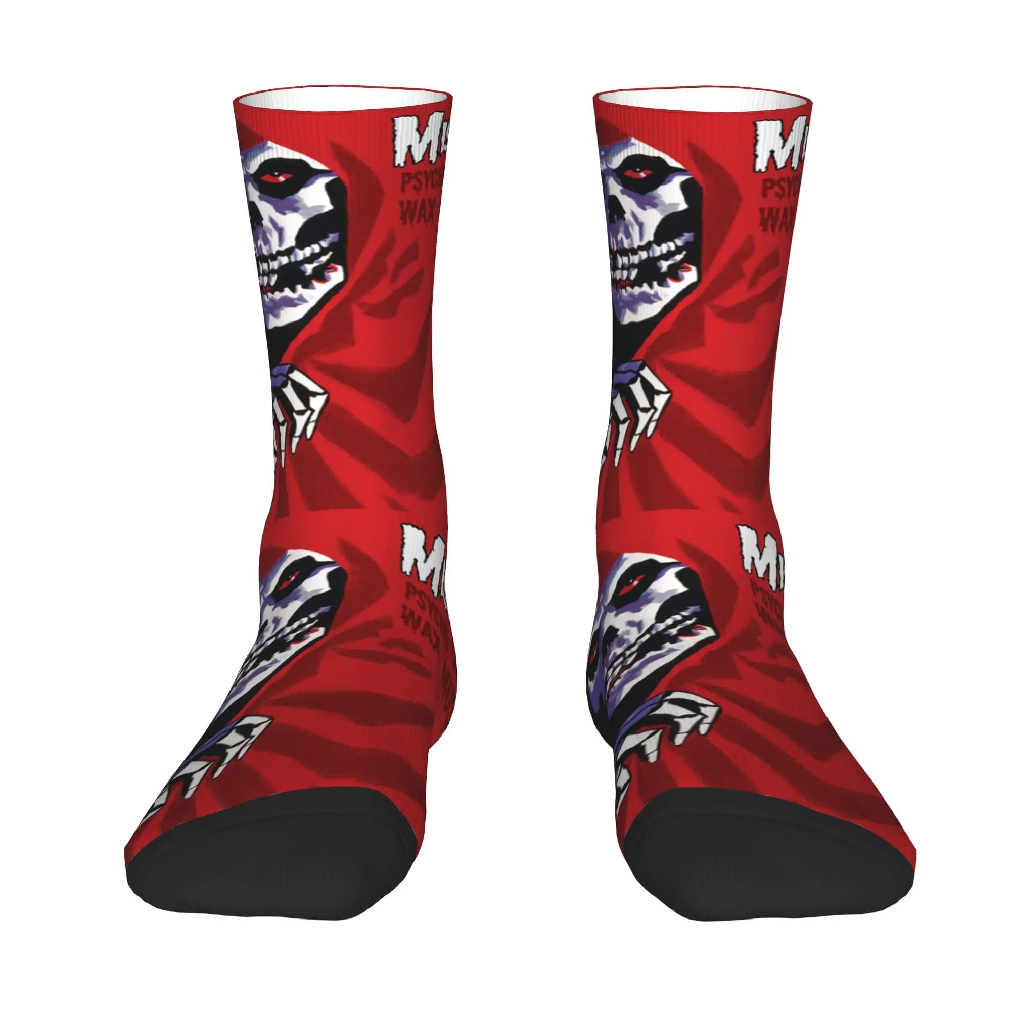 Custom Cute Rock Punk Band Misfits Skull Face Heavy Metal Socks Men Women Warm 3D Print Football Sports Socks