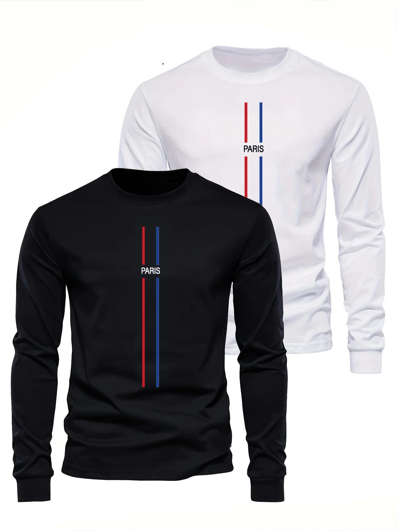 100% pure cotton, casual loose long sleeve t-shirt with pattern Paris printed spring and autumn