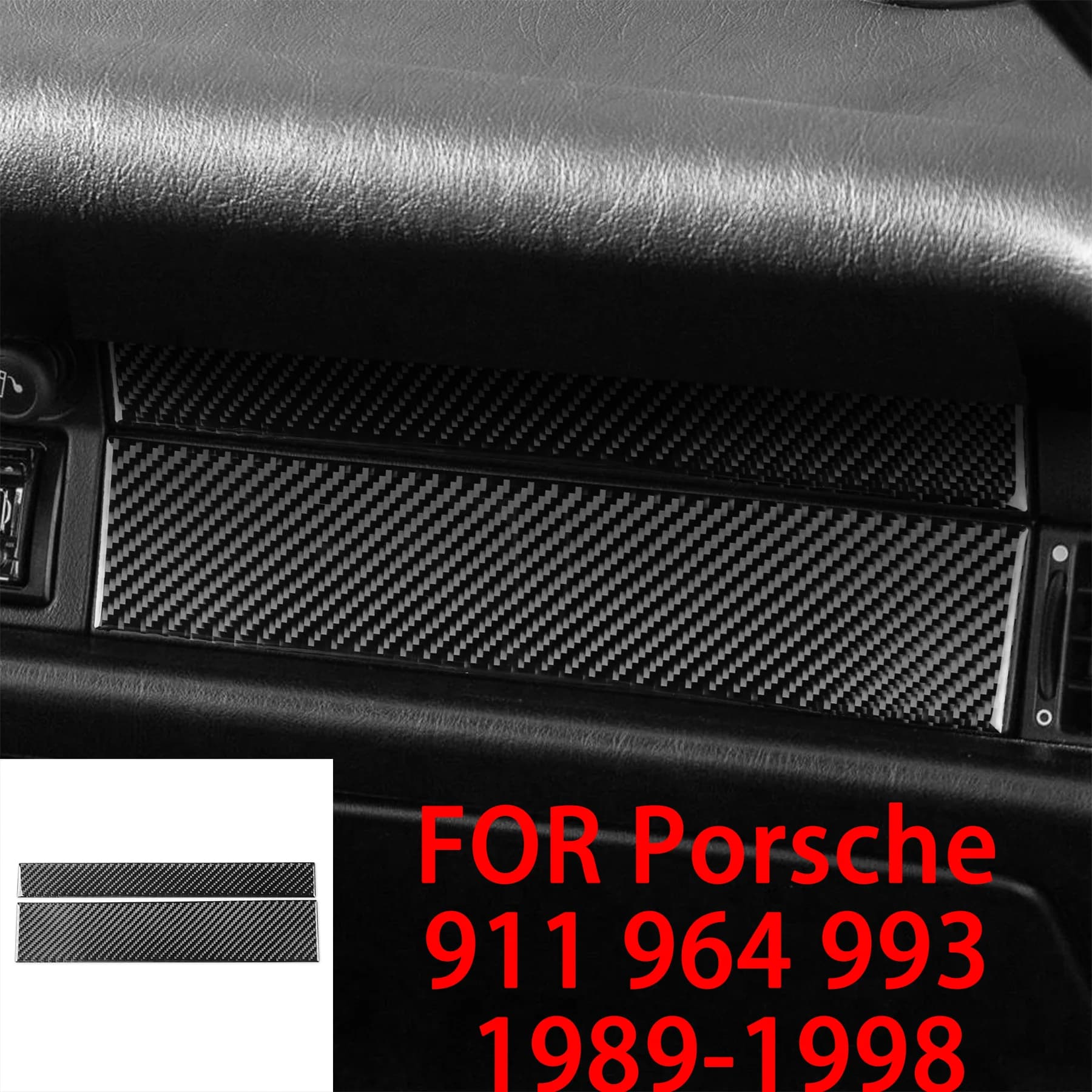 Real Soft Carbon Fiber Car Front Passenger Dashboard Trim Panel Interior Accessories Sticker FOR Porsche 911 964 993 1989-1998