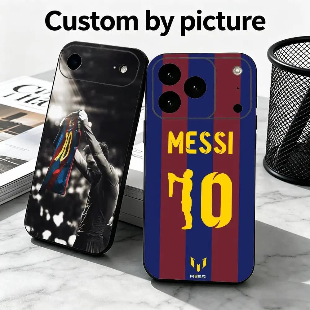 Messi-i Gift Football Star Phone Case For iPhone 17, 16,15,14,13,12,11 Plus,Pro Max, Others Soft Black Cover