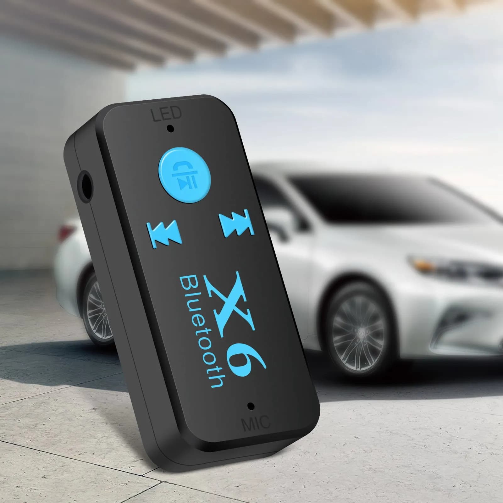 Adattatore Bluetooth 4.0 wireless ABIJ-X6 3 in 1, ricevitore USB Bluetooth, lettore di schede TF audio da 3,5 mm, supporto per chiamate con microfono per auto e casa