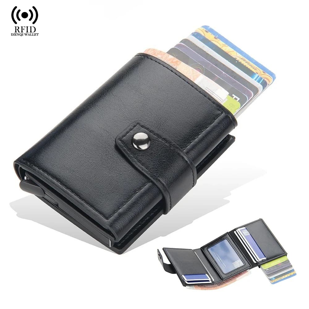 Portafogli di Lusso con Protezione RFID per Carte di Credito, Porta Carte Sottile in Metallo Minimalista per Uomo e Donna, Ideale per Viaggi