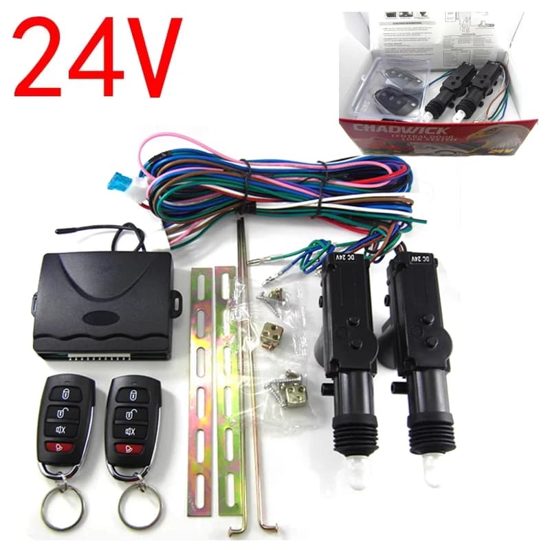 HOT 24V DC Allarme auto Telecomando Dispositivo antifurto con chiusura centralizzata - Kit dispositivo di sicurezza per auto a 2 pulsanti per porta per camion