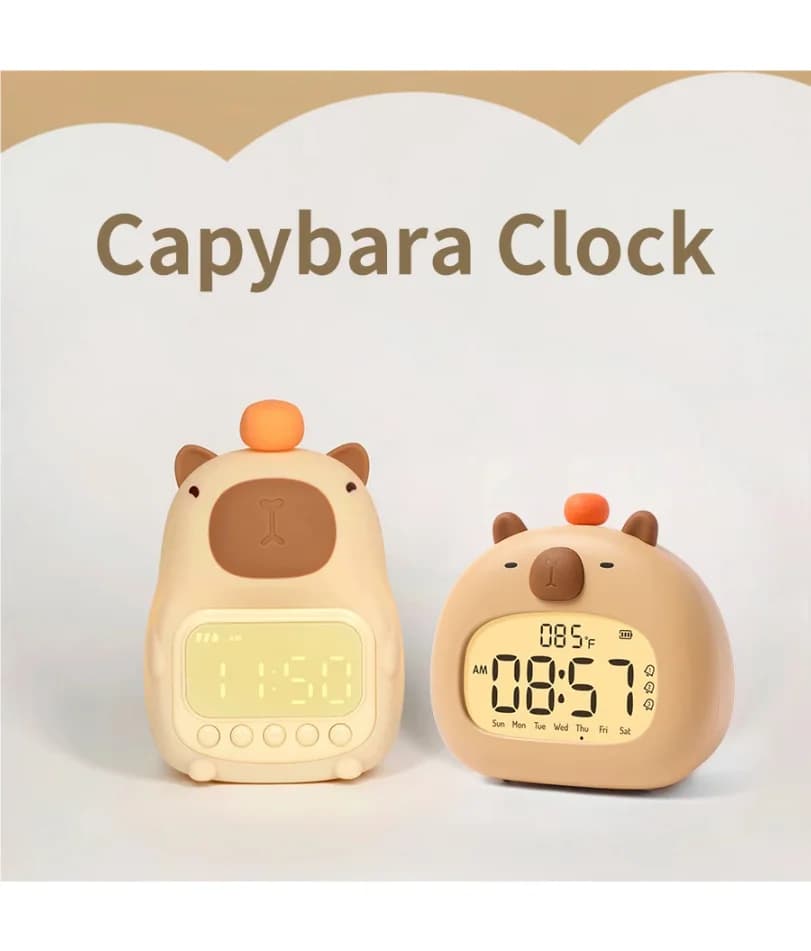 Capybara Sveglia a LED Digitale Ricaricabile Multifunzionale Timer Dimmerabile Lampada da comodino Carica USB Regalo per bambini Decorazione da scrivania