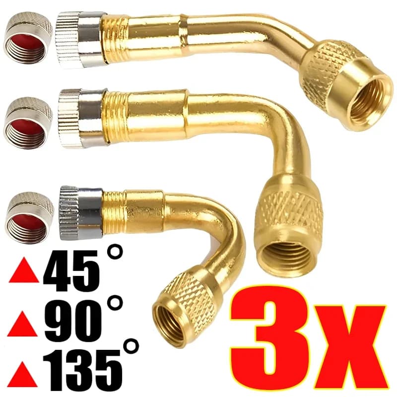 Valvole per pneumatici per auto Tubo di prolunga per gonfiaggio Adattatore da 45/90/135 gradi Accessori universali per connettori per valvole per pneumatici per bici da moto