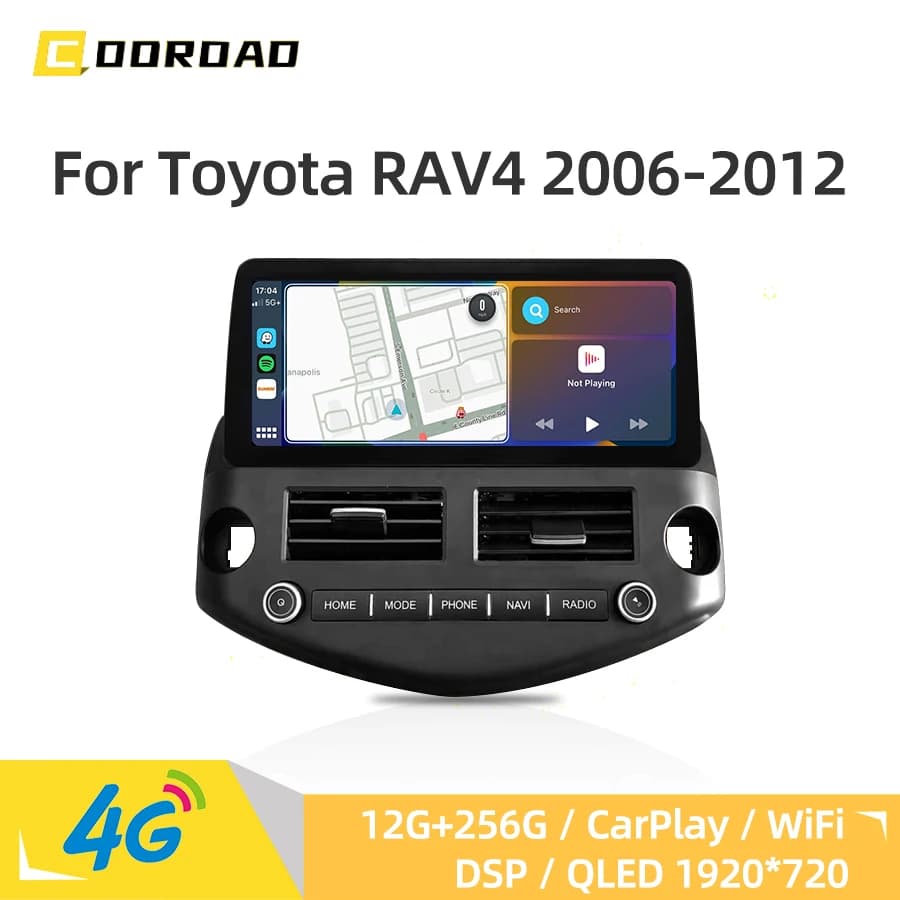 12.3 "Android 14.0 Autoradio Per Toyota RAV4 2006-2012 CarPlay 4G WiFi Bluetooth Navigazione GPS DSP RDS Stereo Lettore Multimediale