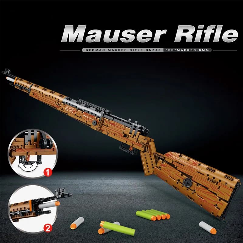 Set di Costruzioni Mauser Kar98K da 951 Pezzi, Fucile di Precisione Pesante Funzionante, Modello di Arma Classica della Seconda Guerra Mondiale, Giocattoli per Wargame, Regali per Bambini