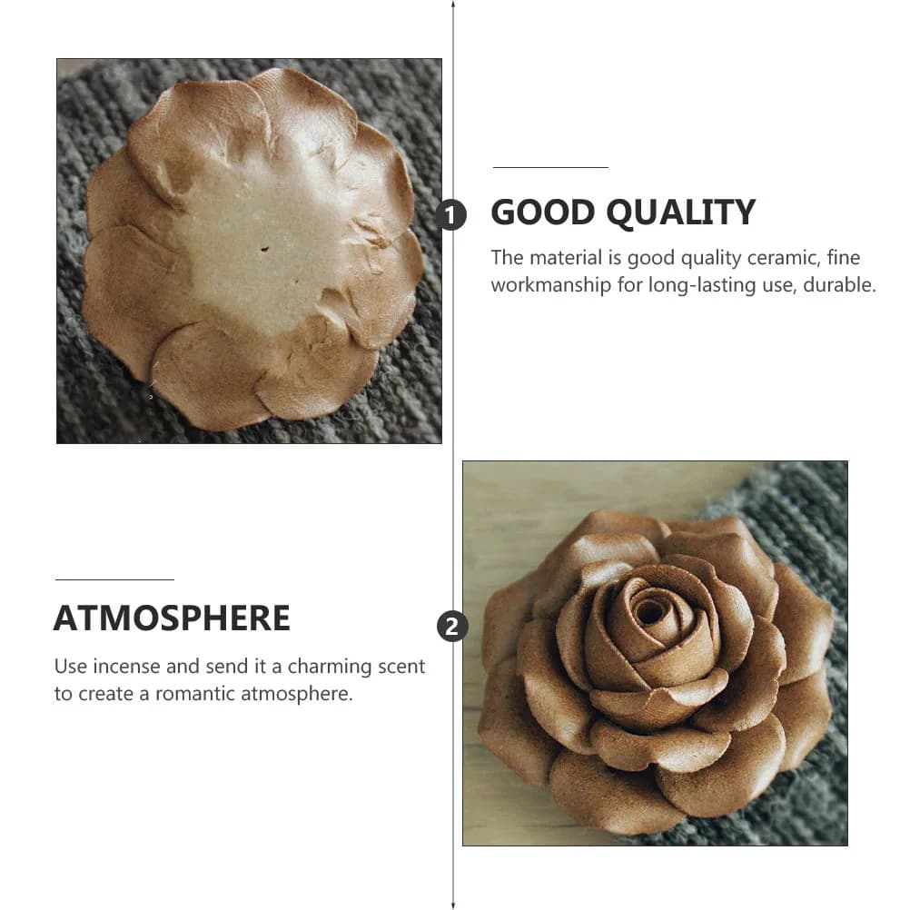 Bruciatore di Incenso in Ceramica a Forma di Rosa Cinese, Scultura Decorativa, Porta Incenso Elegante, Ornamento per la Casa