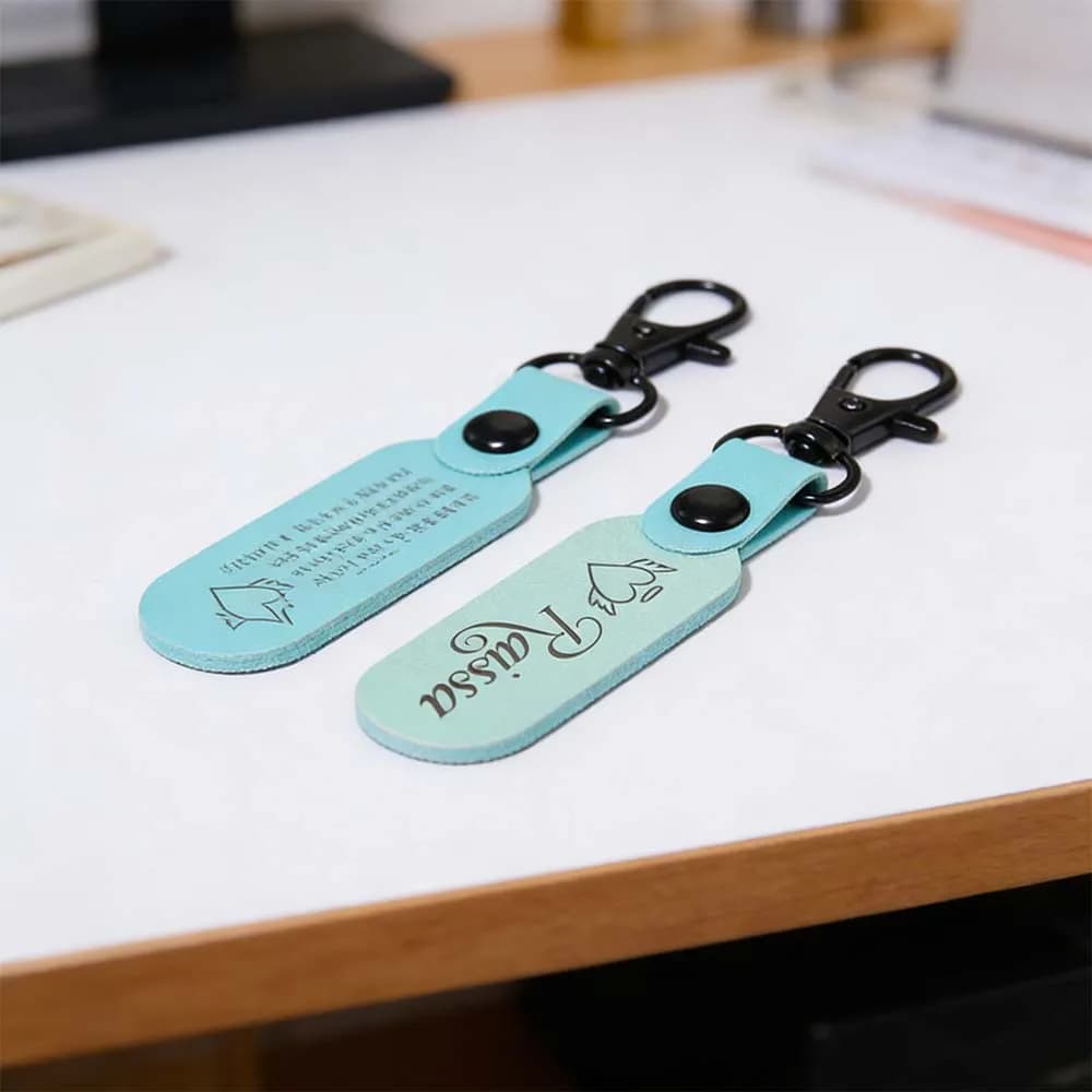 1 custom keychain with name for identification tag, bag keychain, laser engraving, handmade