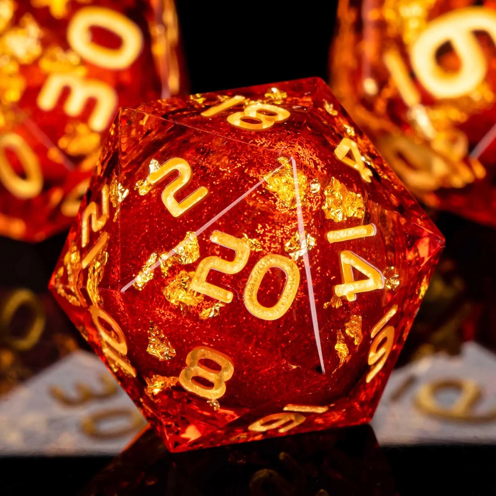 Set di dadi DND Liquid Core D&D, set di dadi Dungeon e Dragon in resina con bordo affilato, dadi D e D per giochi di ruolo RPG D20 D12 D10 D8 D6 D4