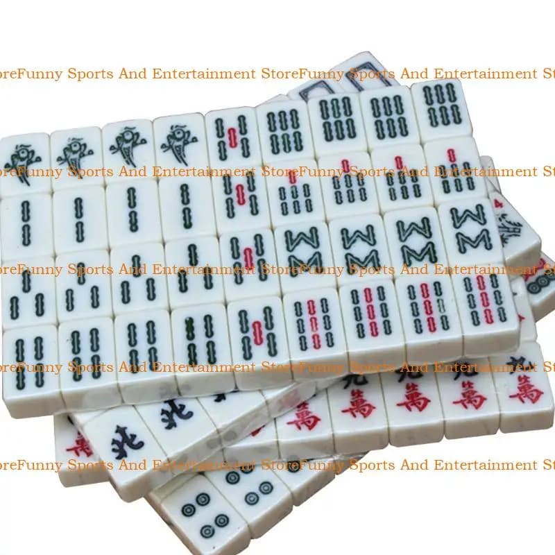 C4DE Portable Mahjong Set 146 Tiles Mah-jong with for Case Dices Indicatore Game All S
