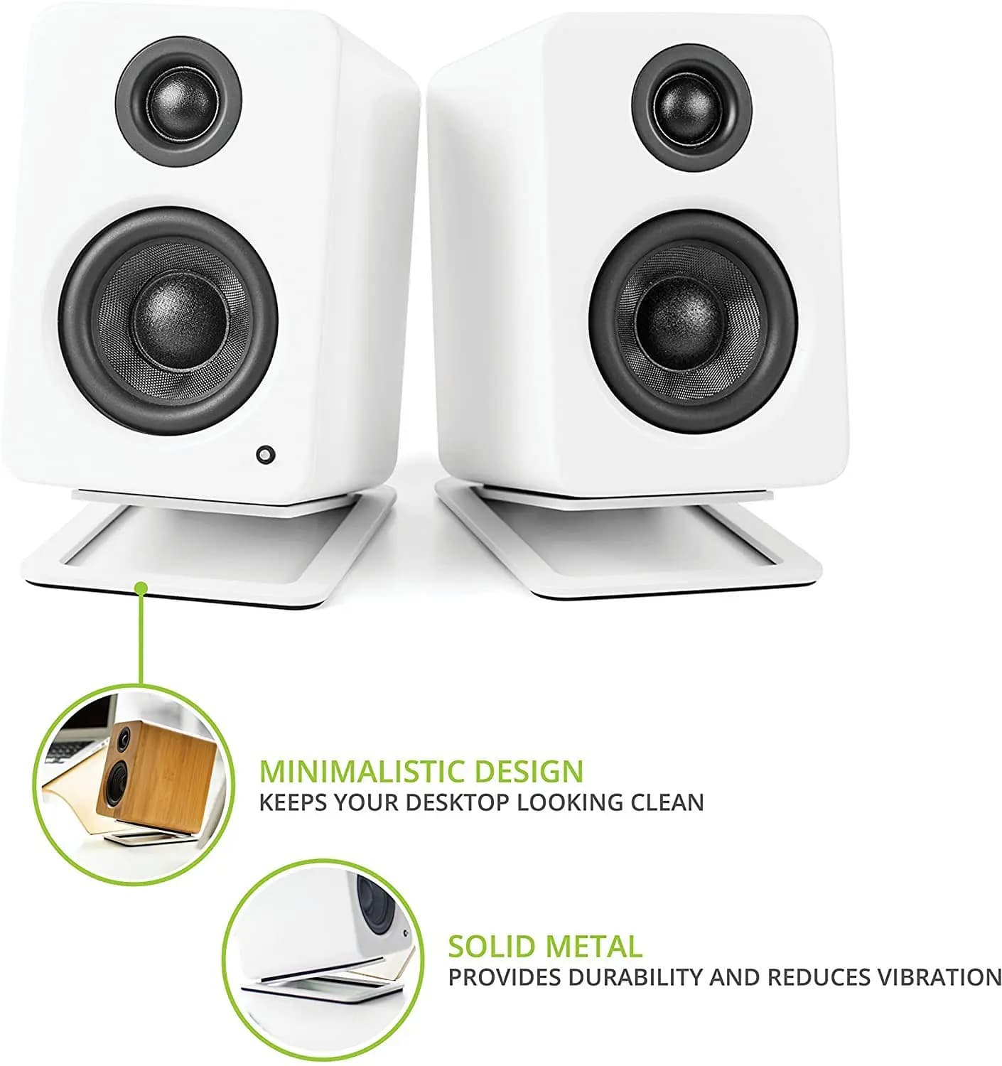Supporti per altoparlanti facili Supporti da studio piccoli in metallo con cuscinetti di assorbimento delle vibrazioni per supporto per monitor da studio per uso domestico da ufficio desktop