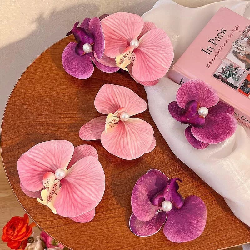 Fermaglio per capelli orchidea per donna forcine per fiori artificiali Cute Wedding Party Clip laterale accessori per capelli regali