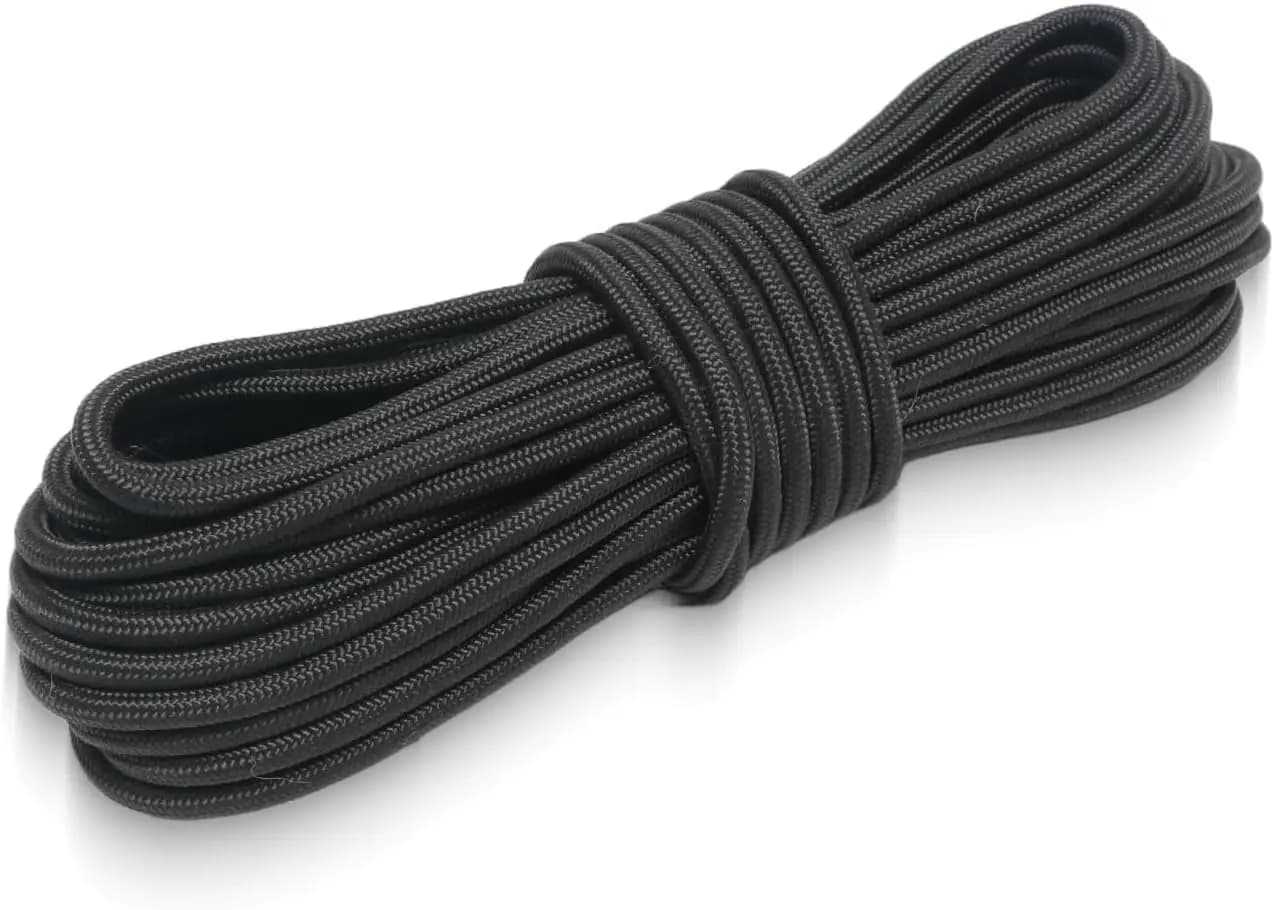 Corda in nylon da 1/4 di pollice x 50 piedi per stendibiancheria da esterno, guinzagli per cani, tende da campeggio, fissaggio attrezzi, appendere, facile da annodare