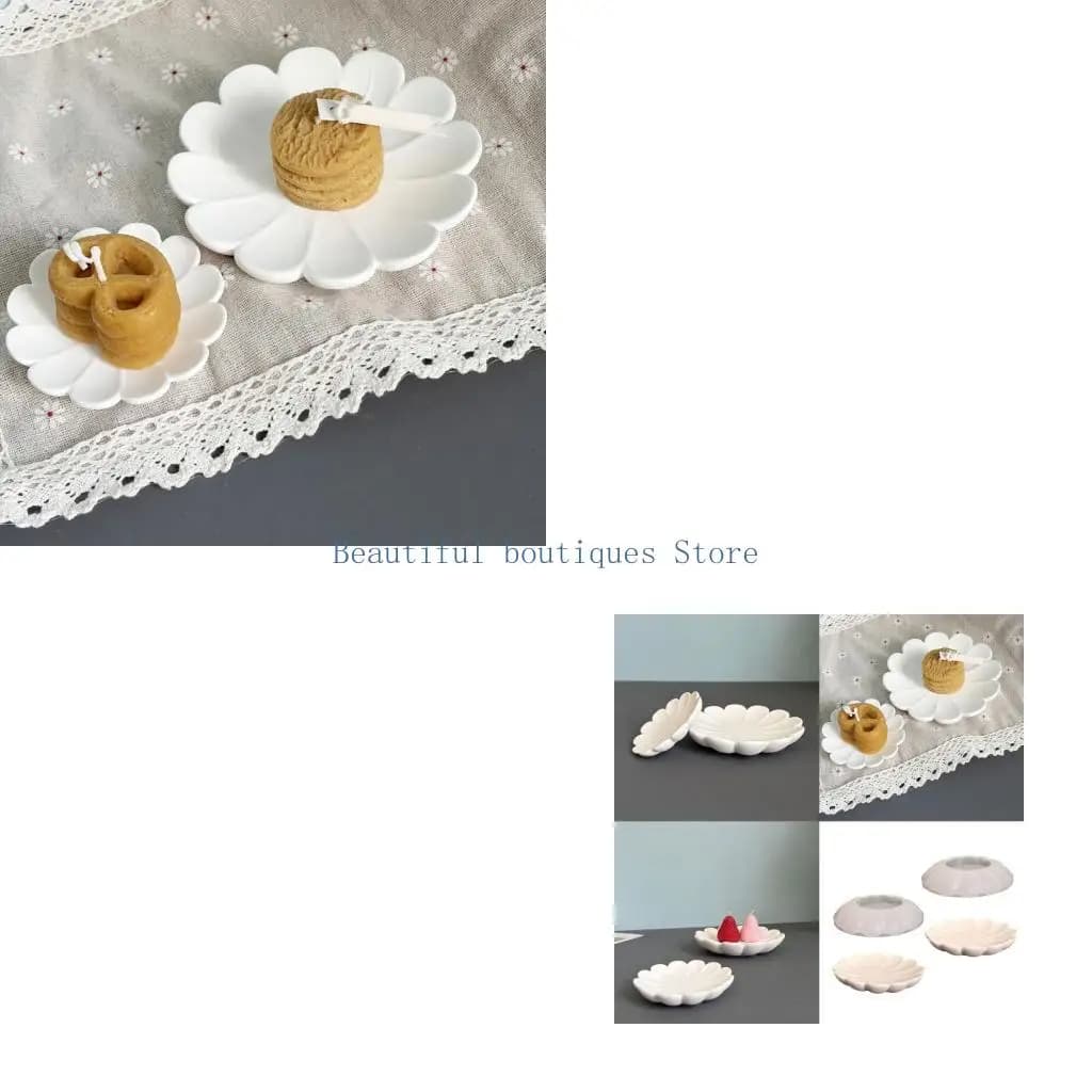 U4LF Resin Flower Tray Mold with Reusable Silicone Body, Petal Dish Casting Mold for Jewelry Holder and DIY Display Projects