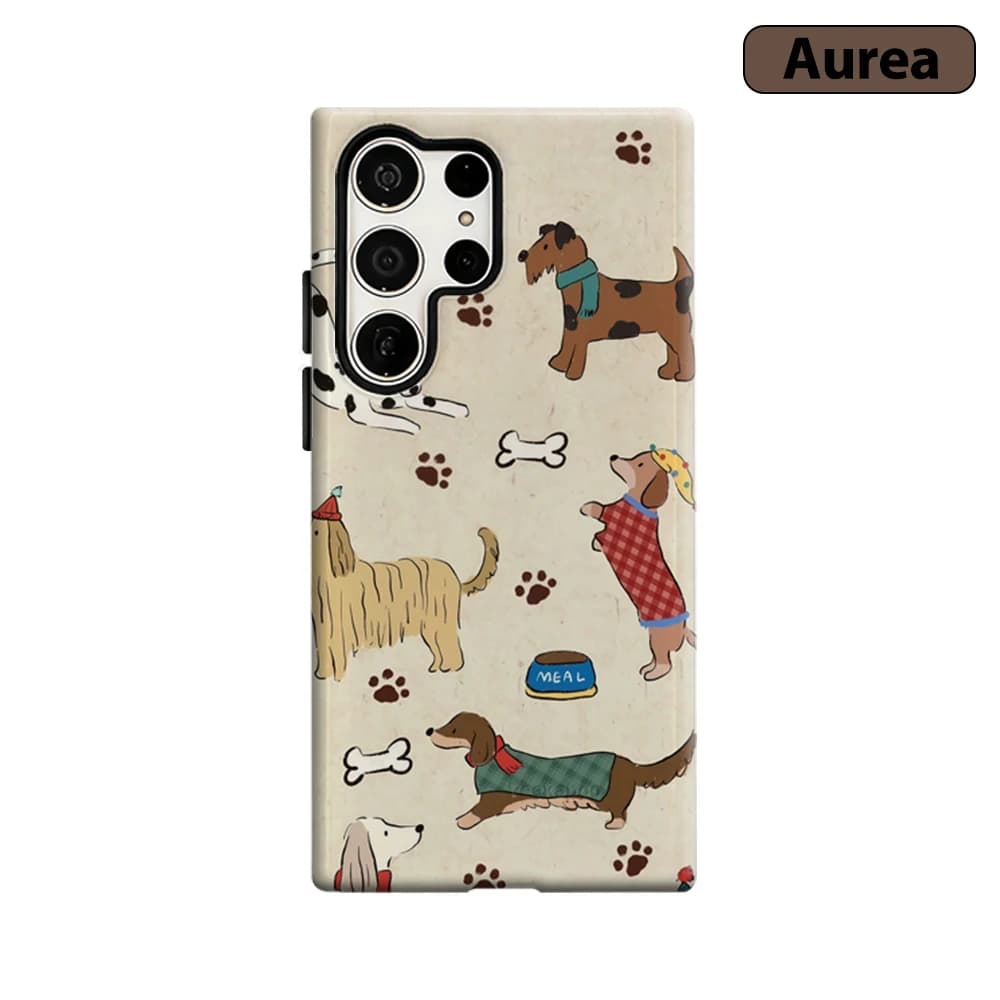 Cover per Telefono con Motivo Cuccioli per Samsung Galaxy S25 Ultra S24 S23 Ultra Plus, Custodia Antiurto a Doppio Strato Resistente