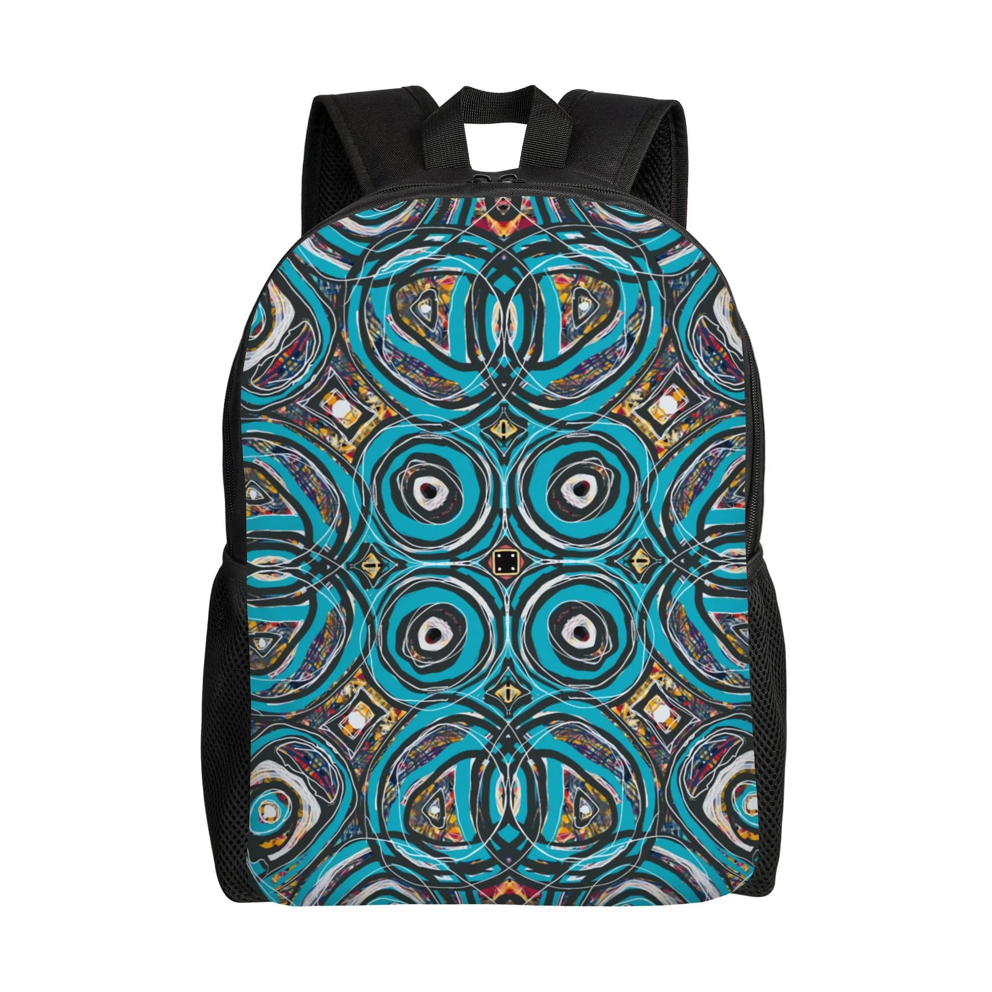 Single layer classic backpack with undulating striped design, perfect for everyday essential items, ideal for commuters and students.