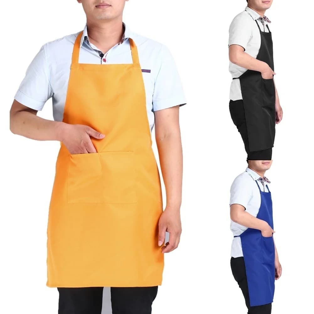 Grembiule da cucina regolabile Grembiule da parrucchiere per cameriere unisex impermeabile e antipolvere Tasca per grembiule senza maniche solido resistente allo sporco