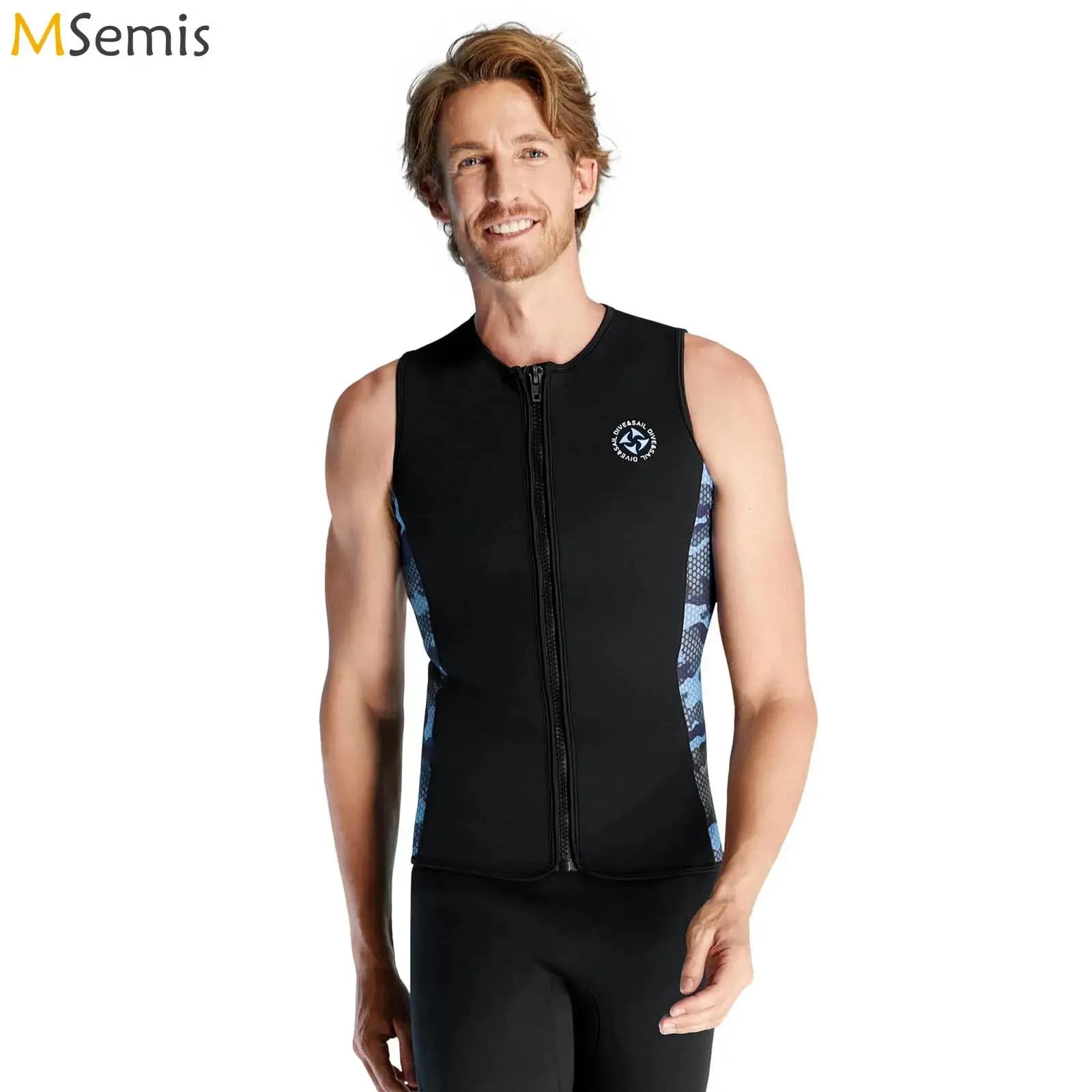 Men's Swimsuit in Neoprene Premium 2mm, Top Sleeveless, Cold Resistant Mute vest, Keeps the Heat, for Surfing and Diving