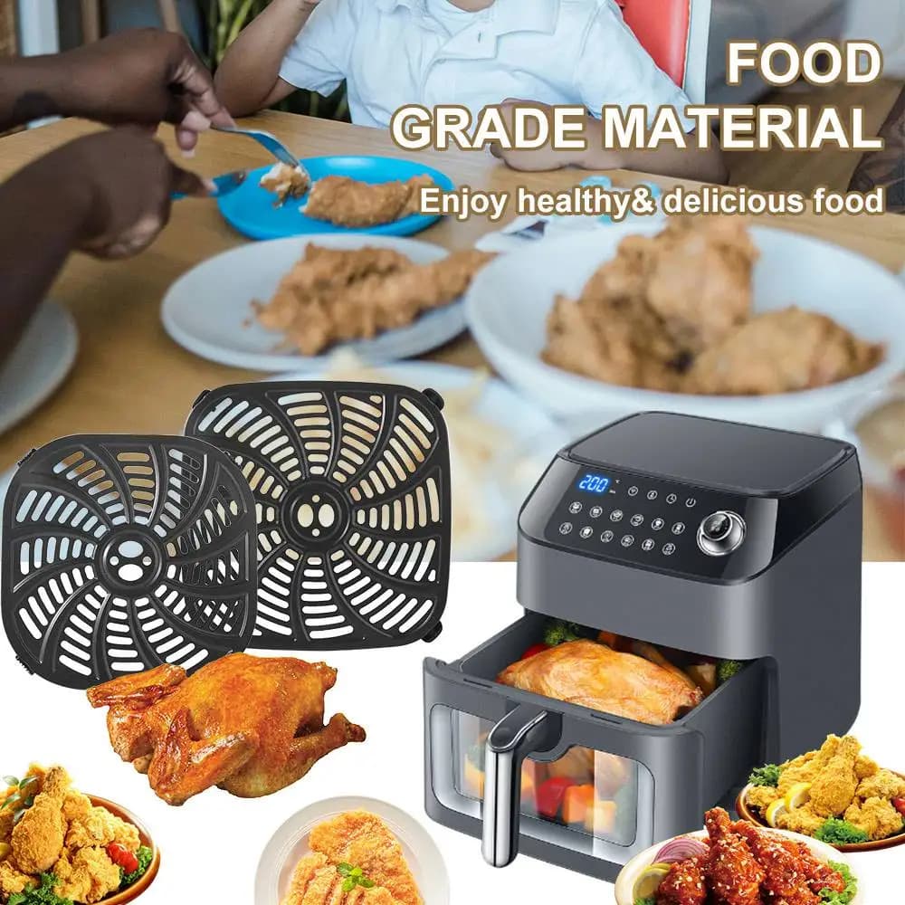 Square Air Frying Machine Grid Round Air Frying Machine Anti-Fair Winding Mat Coating for Food Frying Air Frying Machine Grid Accessories for Air Frying Machine