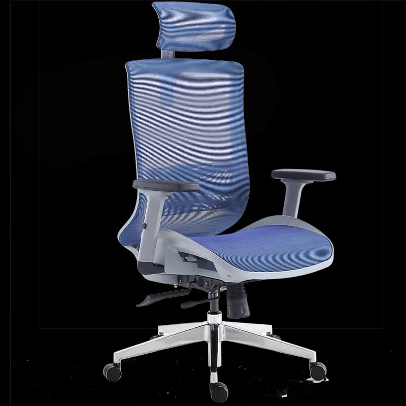 Nuova sedia girevole ergonomica con rete blu, sedia da gaming per casa, sedia da ufficio multifunzionale