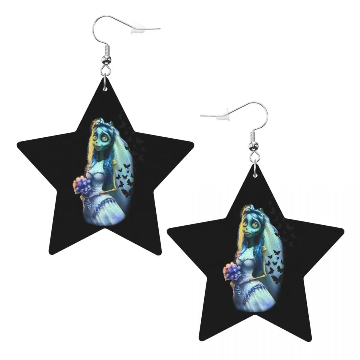 Custom Anime Movie C-Corpse Bride Dangle Drop Earrings Leather Earrings for Women Fashion Sorrow Love Story For Party