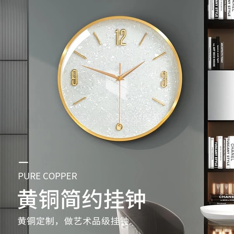 Nordic light luxury simple clock wall clock living room home non-punching wall-mounted watch simple silent quartz