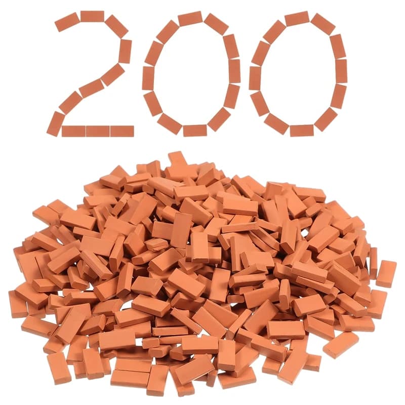 200 pezzi mini mattoni per paesaggistica mattoni in miniatura muro di mattoni piccoli mattoni per parti del giardino della casa delle bambole, scala 1/35