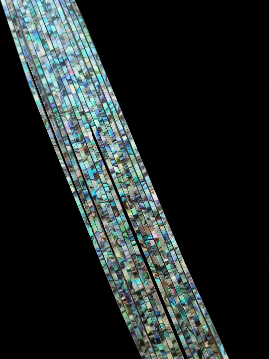 8x Striscia di Abalone per Bordatura Chitarra Flessibile 400x1.5mm Intarsio per Liutaio 2A