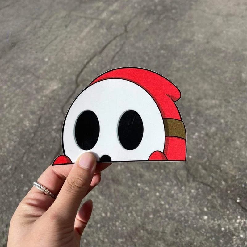 Car Wall decal Cartoon Timido Guy Peeker Chibi Decalcomania for big head JDM Window bumper for cars Decoration graffiti