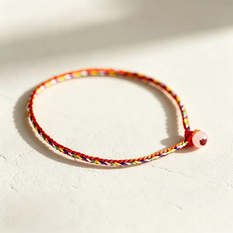 10-50PCS Dragon Boat Festival Five-Color Thread Bracelet with Jade Bead, Unisex Casual Rope Wristband