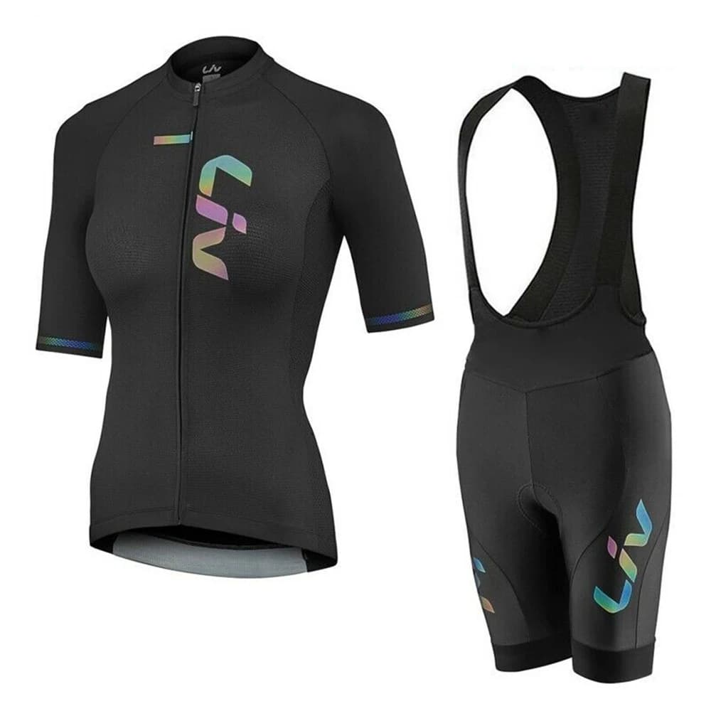 LIV Summer cycling jersey Shorts with suspenders Set Women's 19D MTB Bicycle Short sleeve Cycling clothing Wearing Maillot Conjunto Ropa Cycling