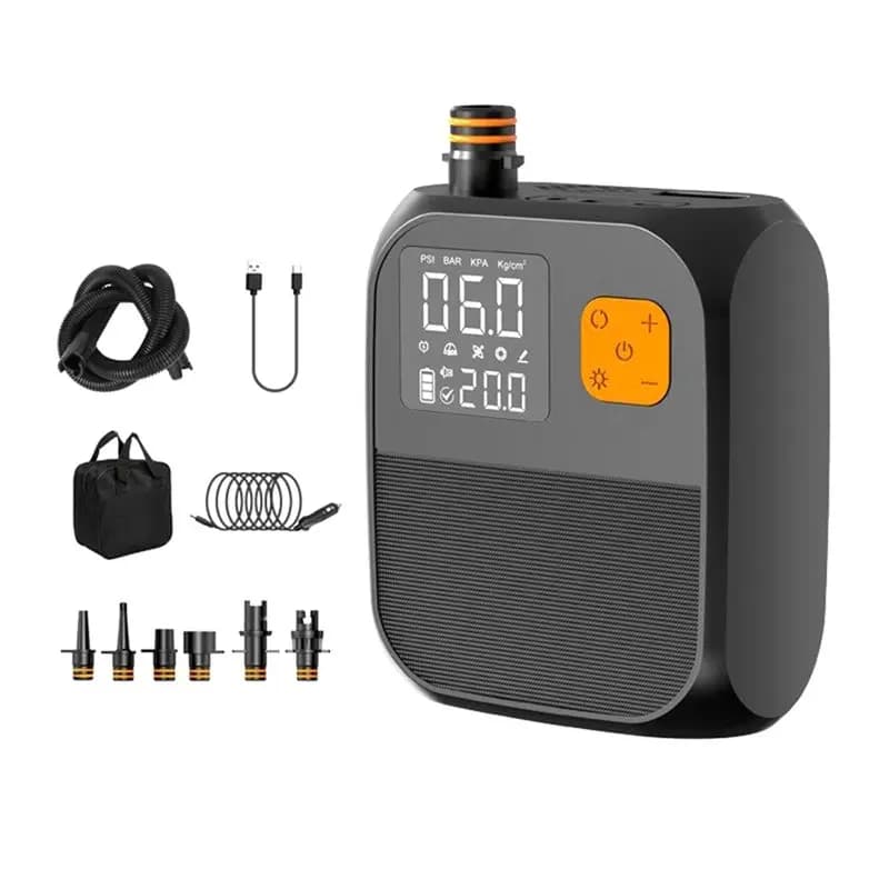 Pompa ad aria elettrica portatile 80W con batteria da 8000mAh per tavole da paddle, barche e kayak, con borsa standard