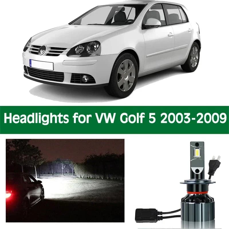 Faro per Auto per 2003 - 2009 VW Golf Ⅴ 5 lampadina per faro a LED fascio basso fascio alto 12v Canbus illuminazione accessori per Auto luminose