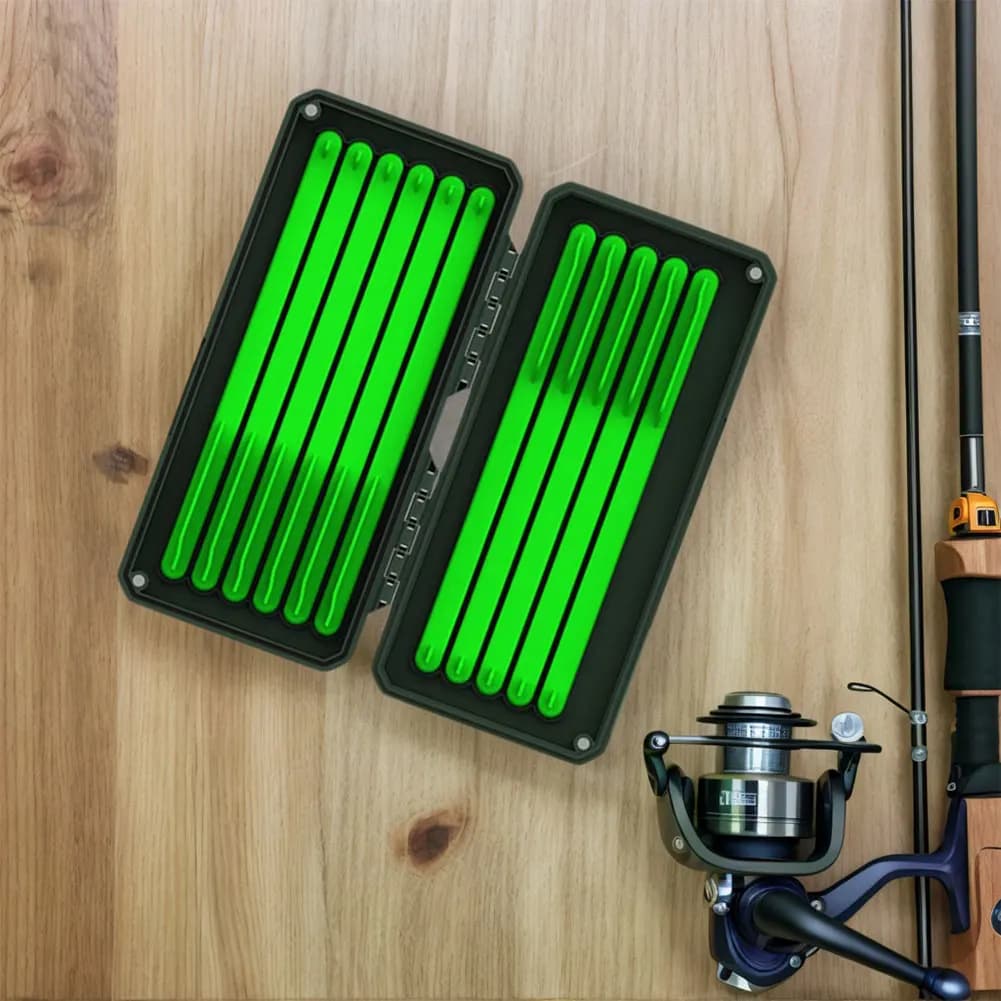 Box for Fishing Equipment with 11 Magnetic Containers for baits, Waterproof, to Store Mounts, Accessories for baits and hooks