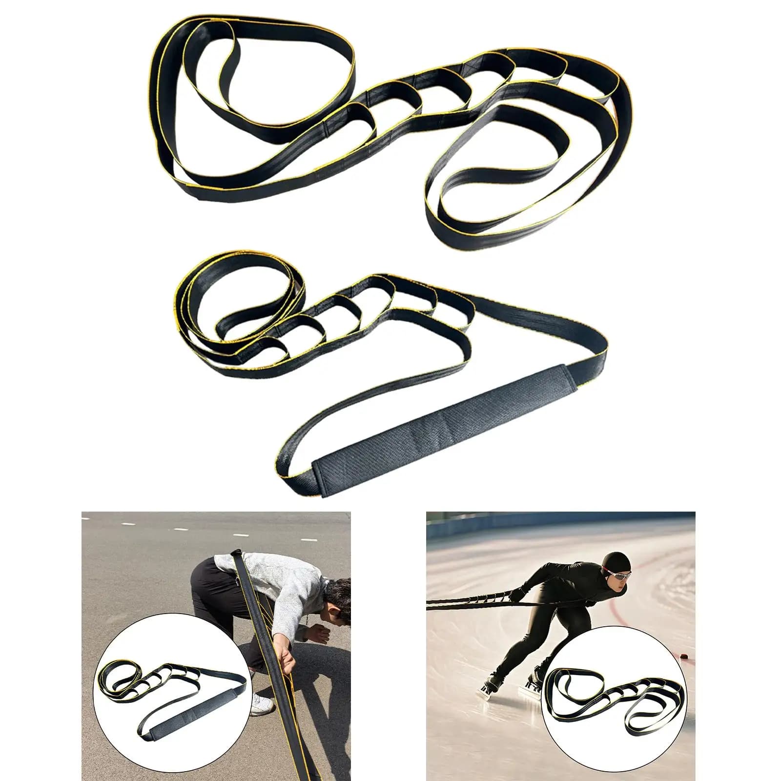 Skating Trainer Resistance Band Adjustable Traction Strap for Skill Building in Ice and Inline Skating