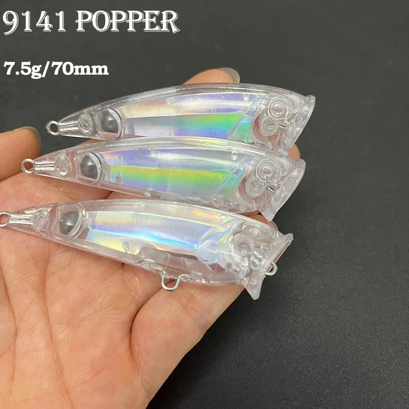 20 pz Non Verniciato Spazi Vuoti Popper Richiamo 70mm 7.5g 3D Topwater Pop Esca Traina Esche Artificiali Galleggiante Popper Accessori Per la Pesca