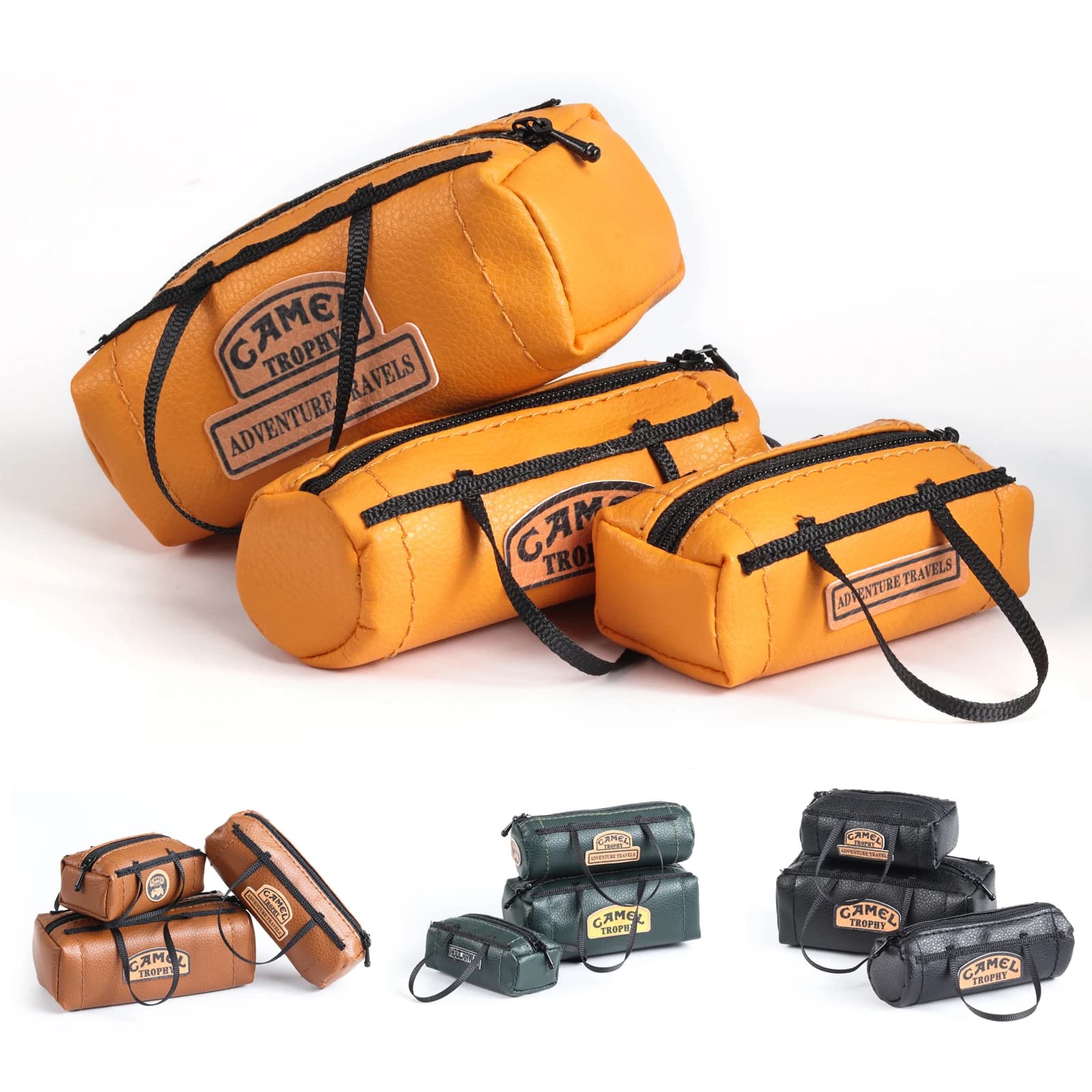 RC Simulated Leather Bag Scale Decoration Luggage Replica Roof Bags for 1/8 1/10 1/16 1/18 RC Crawler SCX10 TRX4 TRX4M WPL
