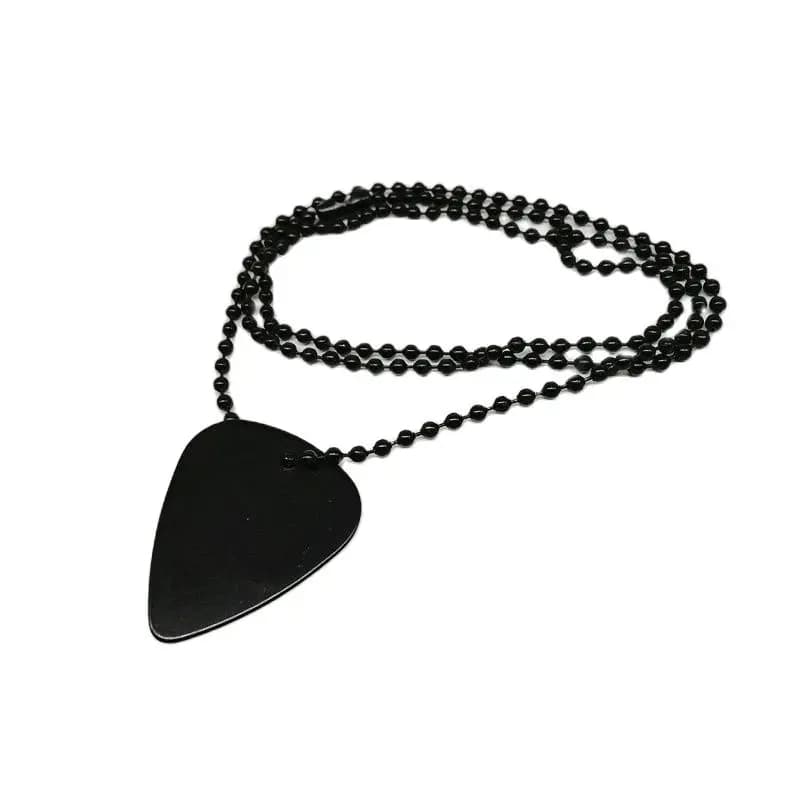 Plettri per chitarra con catena di perline, plettro mediatore a lamella nera, collana acustica elettrica