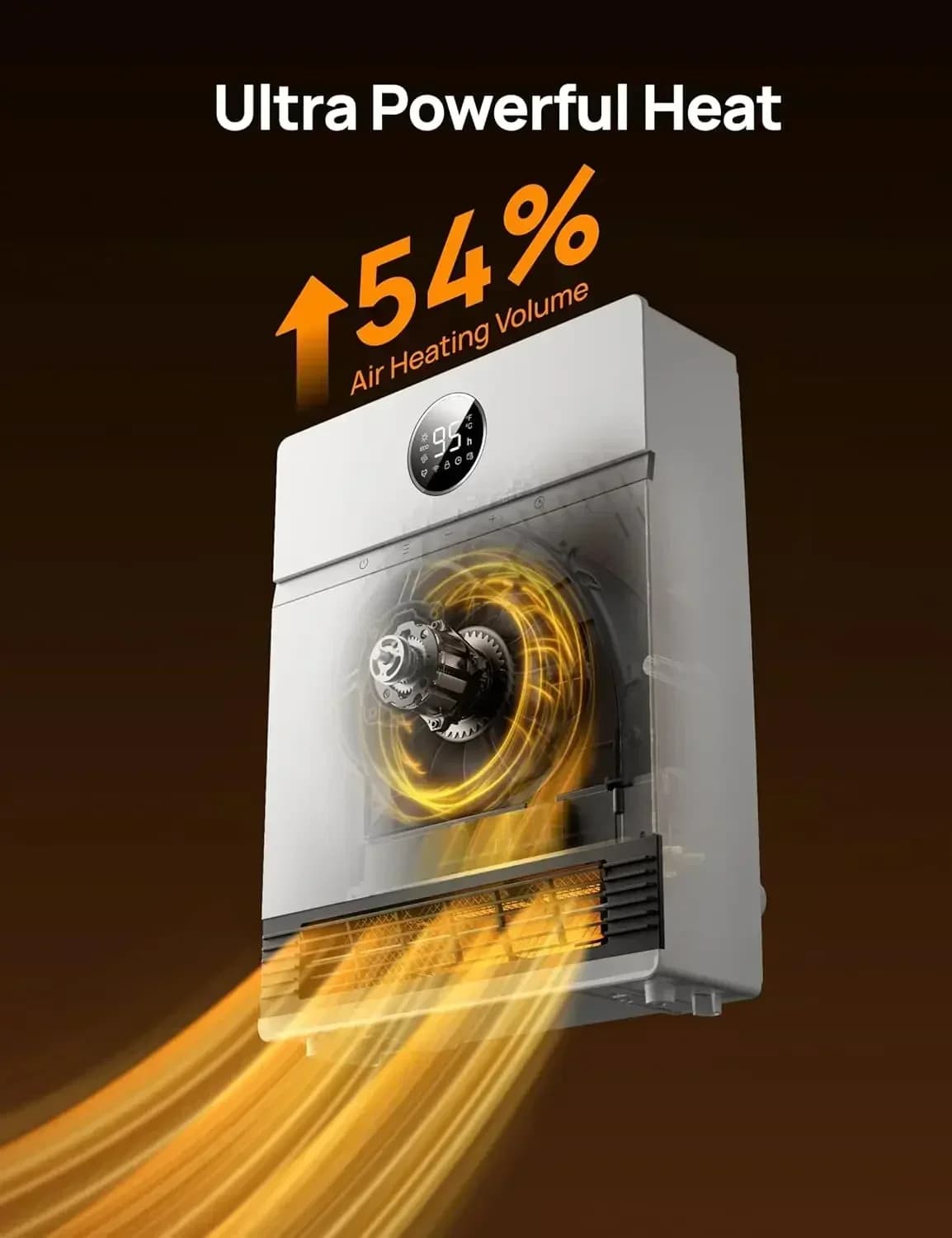 [Must Have, Premium Quality!]Smart Wall Heater, IP24 Electric Space Heater with ALCI Plug for Indoor Use, 30° Oscillation, Adjus