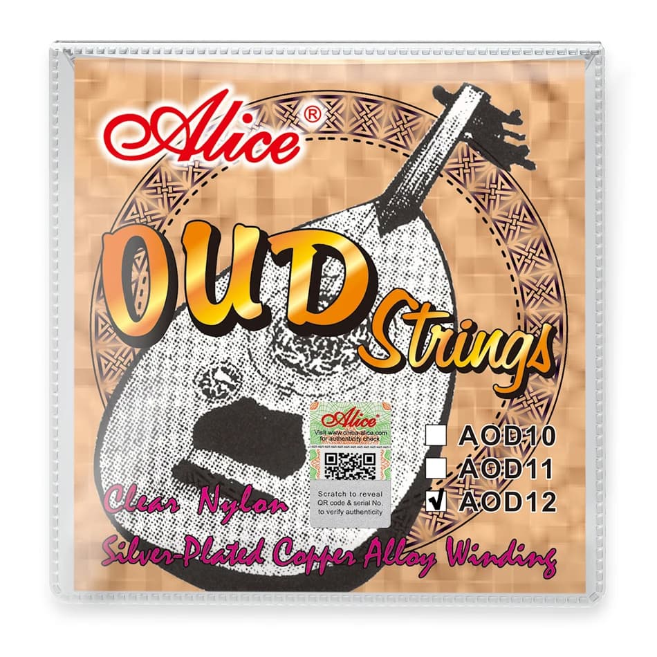Corde originali Alice AOD-12 OUD UD/UT 12 corse Corde in nylon trasparente e lega di rame placcata in argento