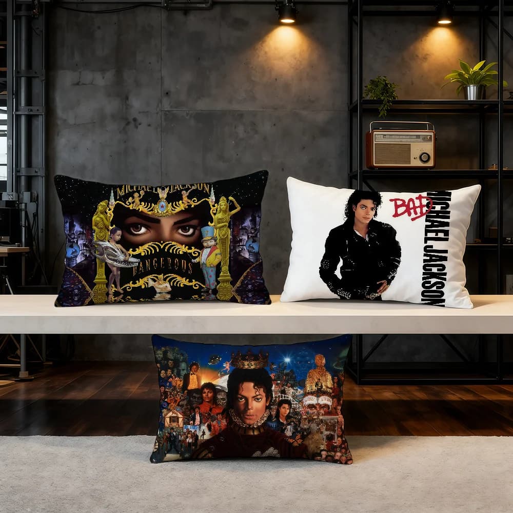 M-Michael J-Jackson-ES Singer fodera per cuscino Hit Product Home Divano soggiorno Fodera per cuscino decorativa morbida su due lati