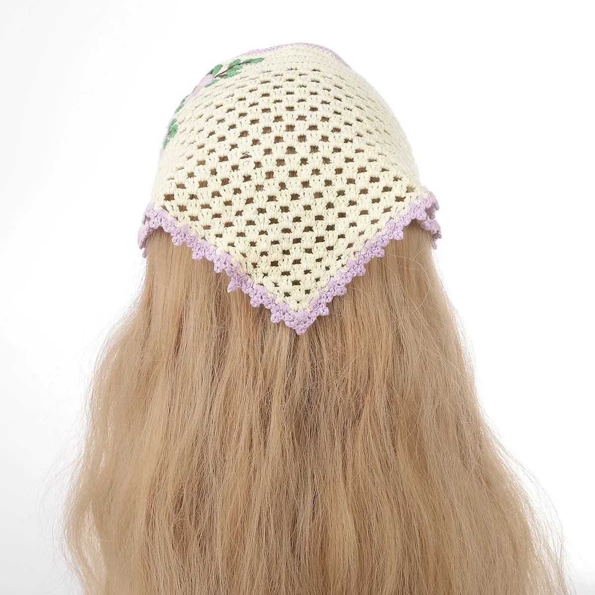Triangular Triangular Scarf Hand-made, Wool Shelves with Lace, Triangle Hair Accessories