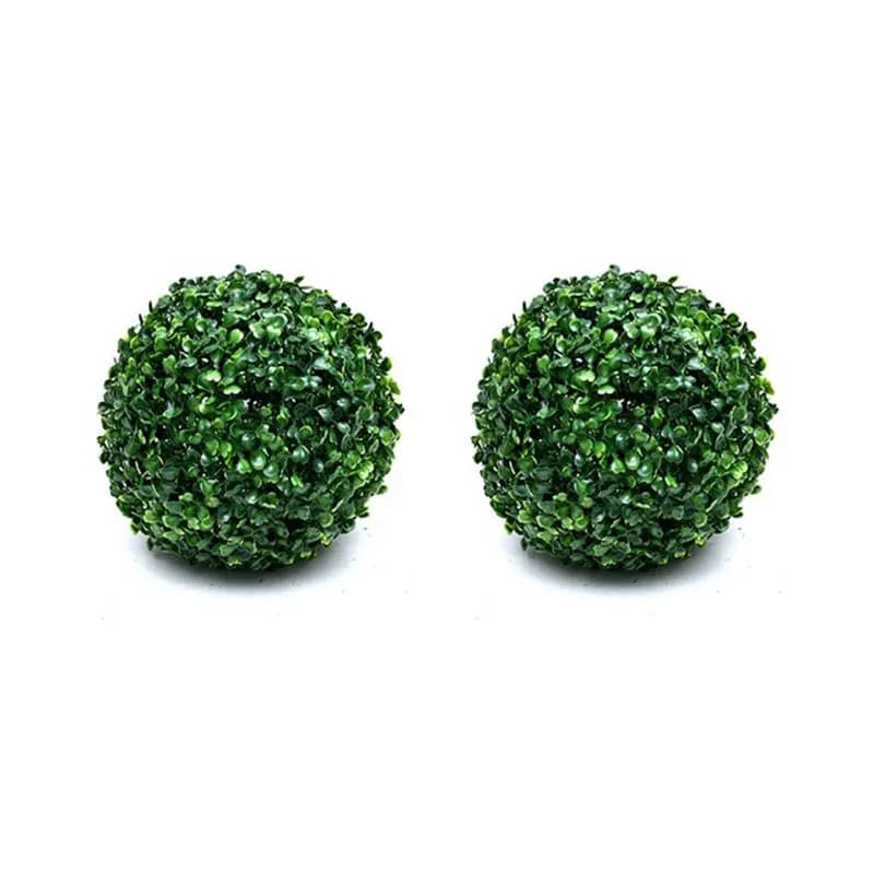 AT84-2 Pcs Artificial Plant Topiary Ball Garden Spheres Topiary Plant Outdoor Indoor Decoration For Backyard Decor